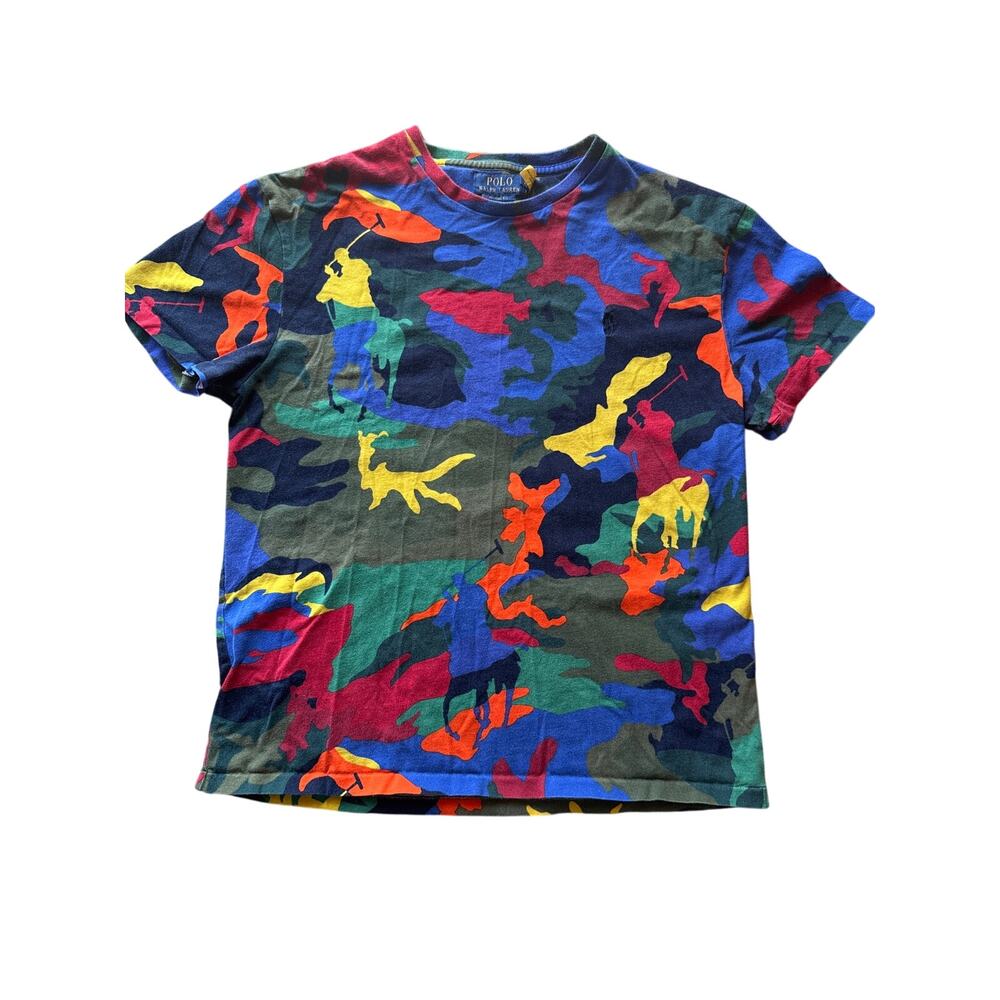 Polo Ralph Lauren Classic Fit Single Stitch Primary Pony Camo Embroidered Logo M